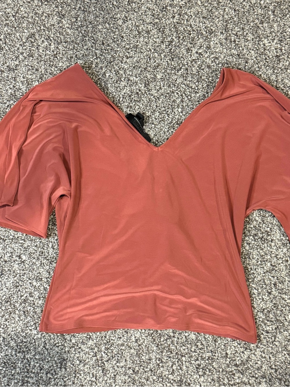 WHBM Rust Ruched V-Neck Women's Top - Picture 6 of 6